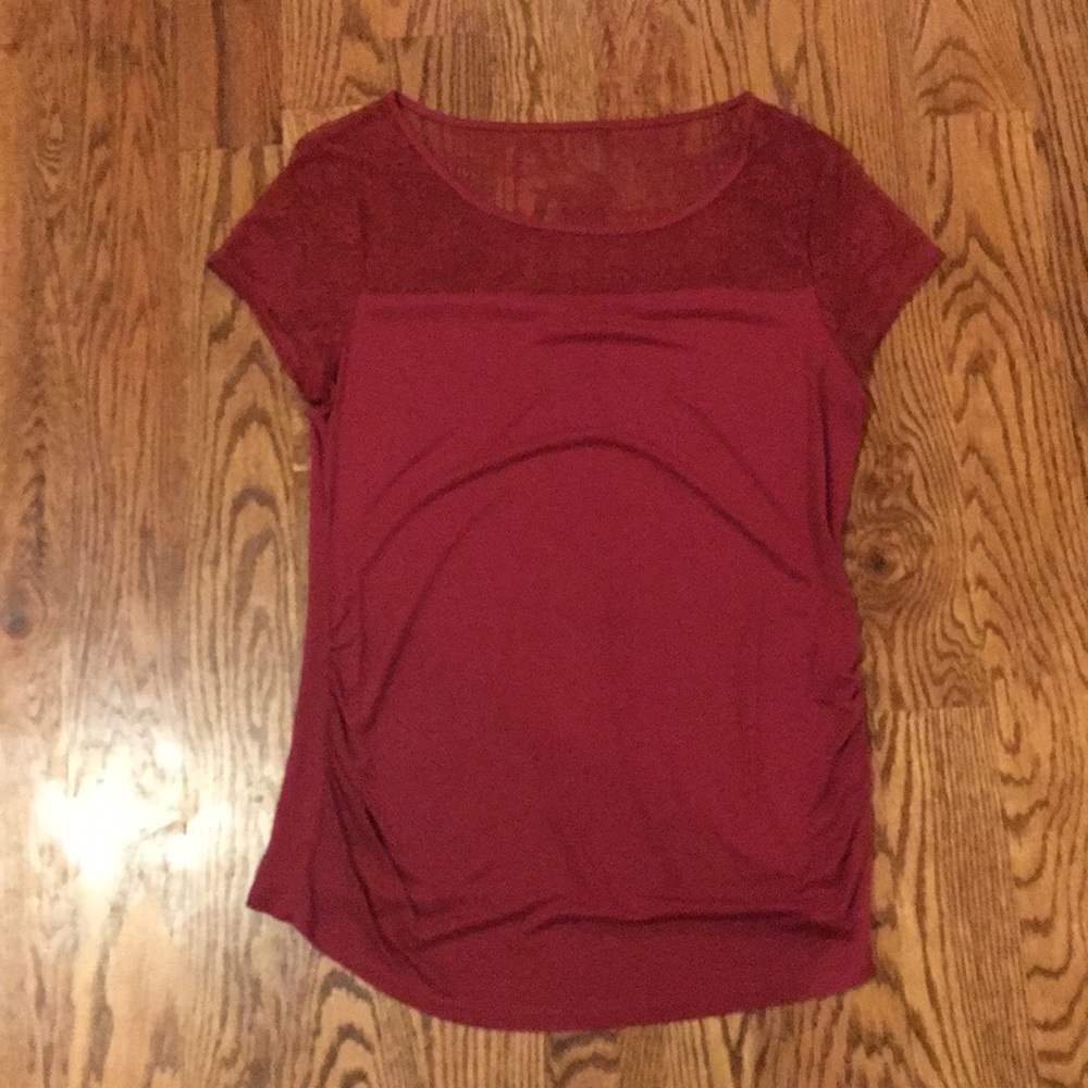 Beautiful lace maroon knit shirt